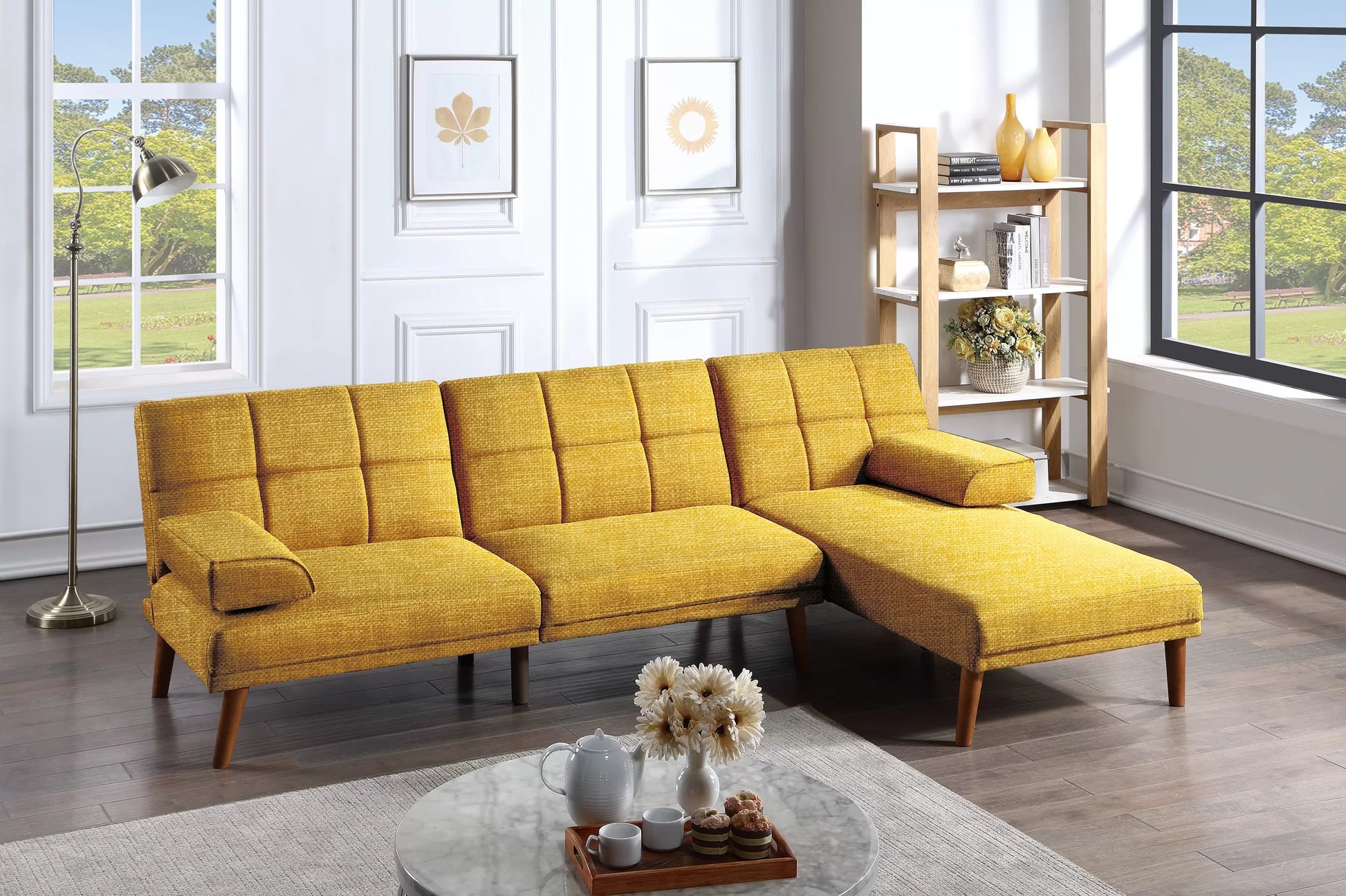 F8523 Mustard Adjustable Sofa image 2