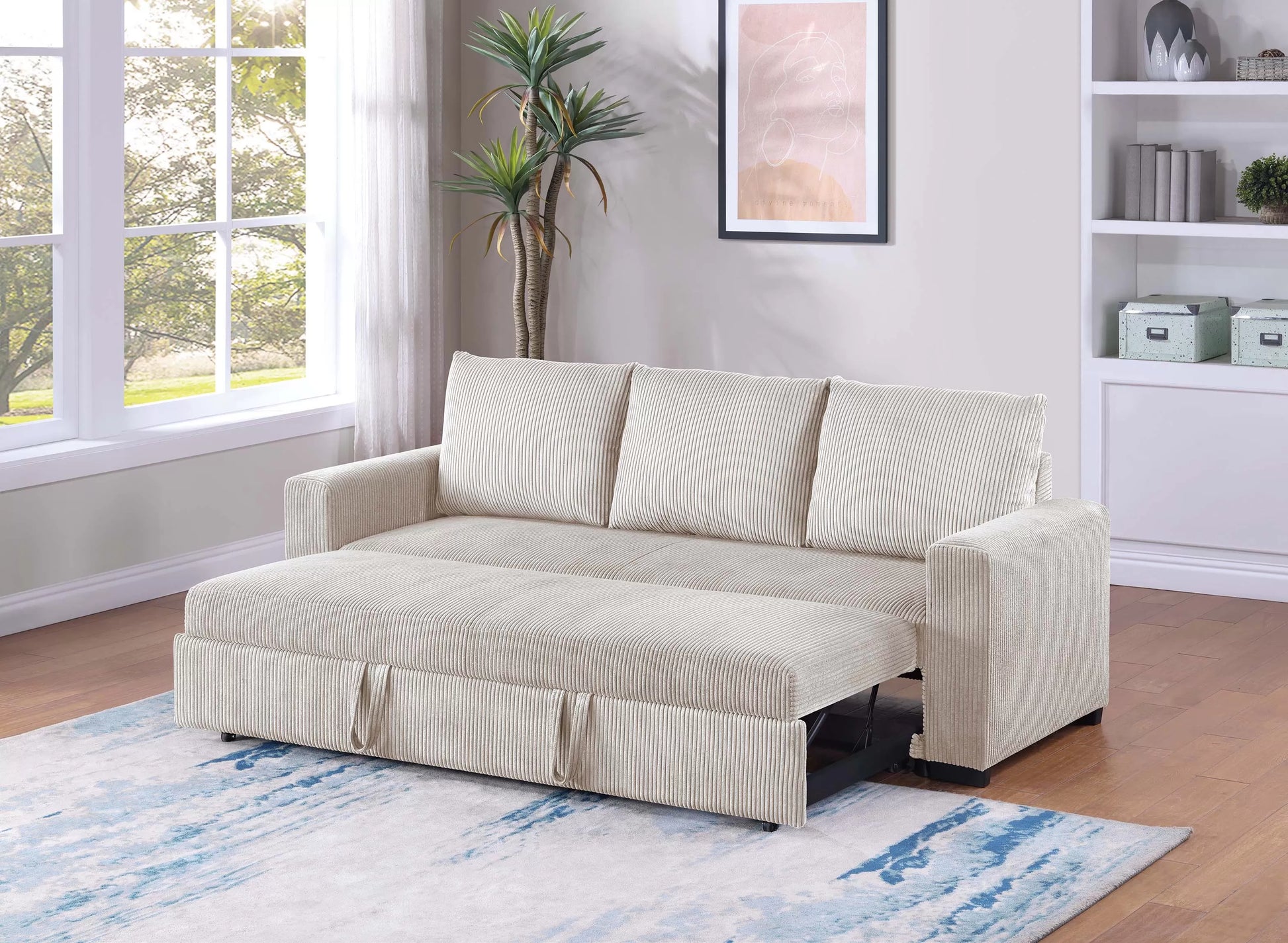 F8526 Ivory Convertible Sofa — view 2