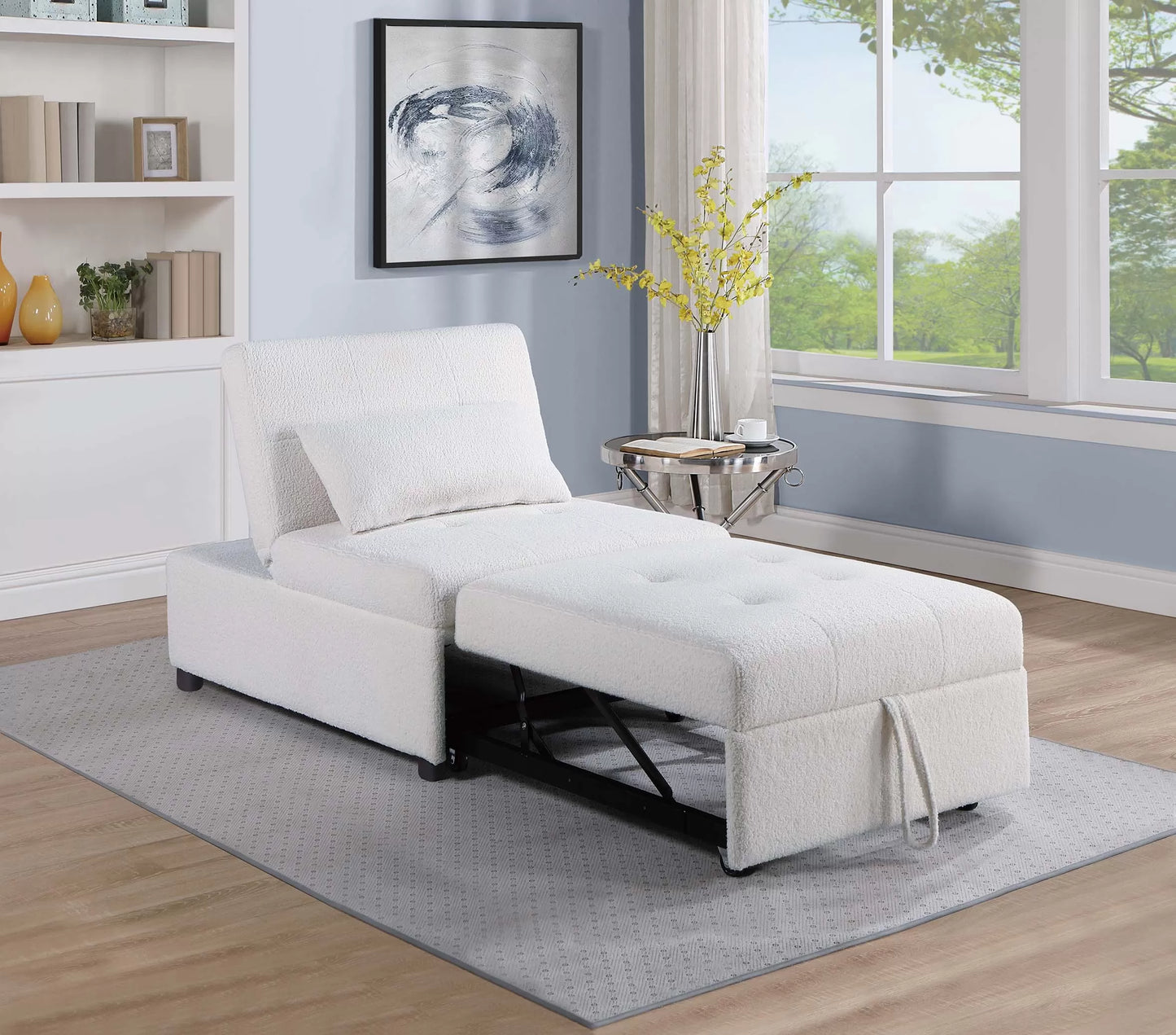 F8531 White Convertible Sofa — view 2