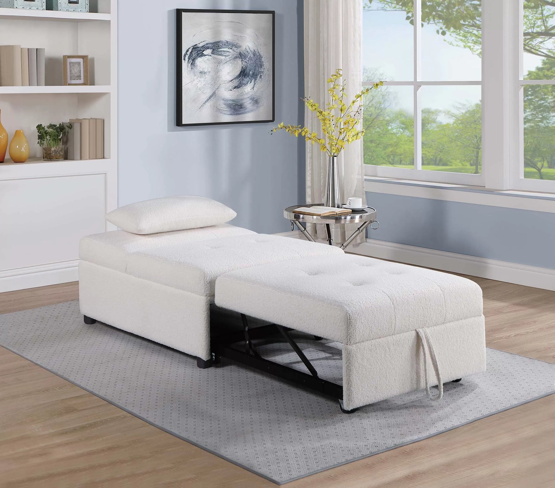 F8531 White Convertible Sofa — view 3