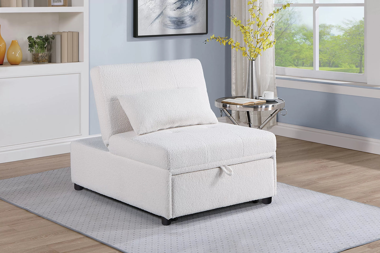 F8531 White Convertible Sofa — main view