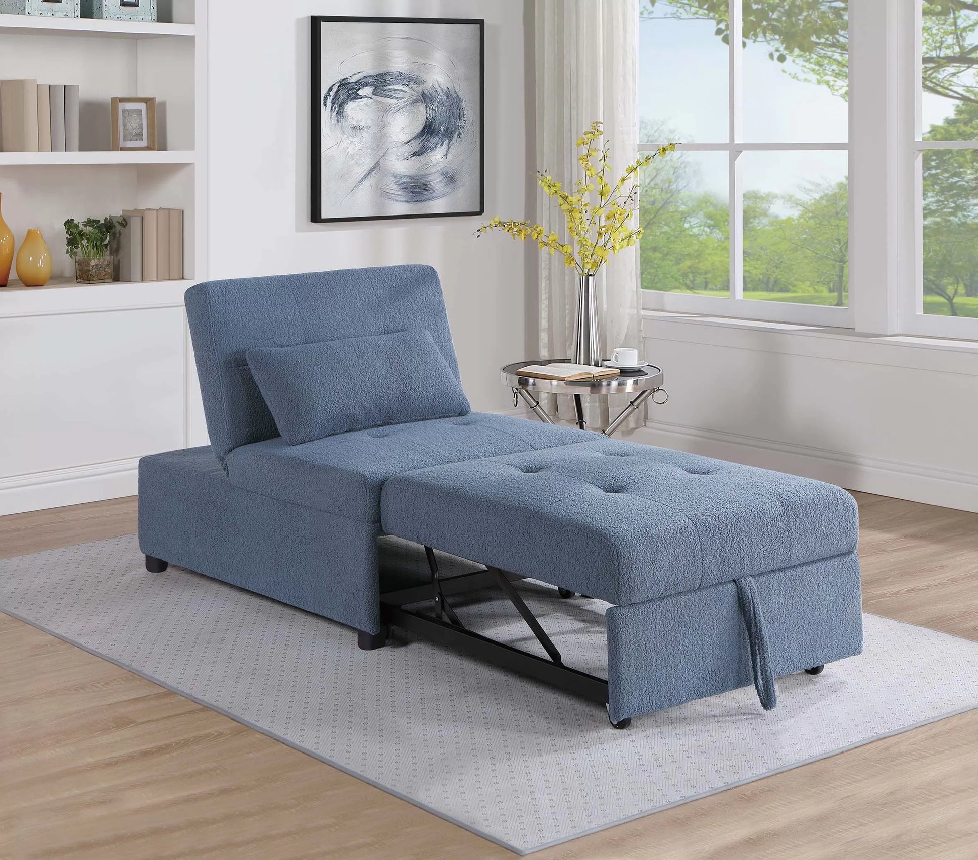 F8532 Blue Convertible Sofa — view 2