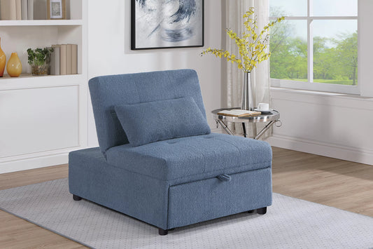F8532 Blue Convertible Sofa — main view