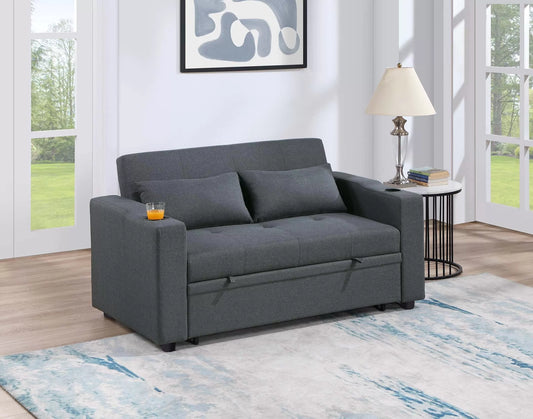 F8533 Charcoal Convertible Sofa — main view