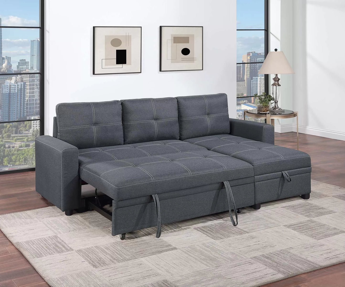 F8535 Charcoal Convertible Sectional — view 2
