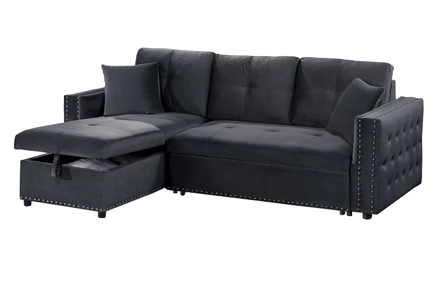 F8540 Black Convertible Sectional — view 7