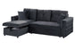 F8540 Black Convertible Sectional — view 7