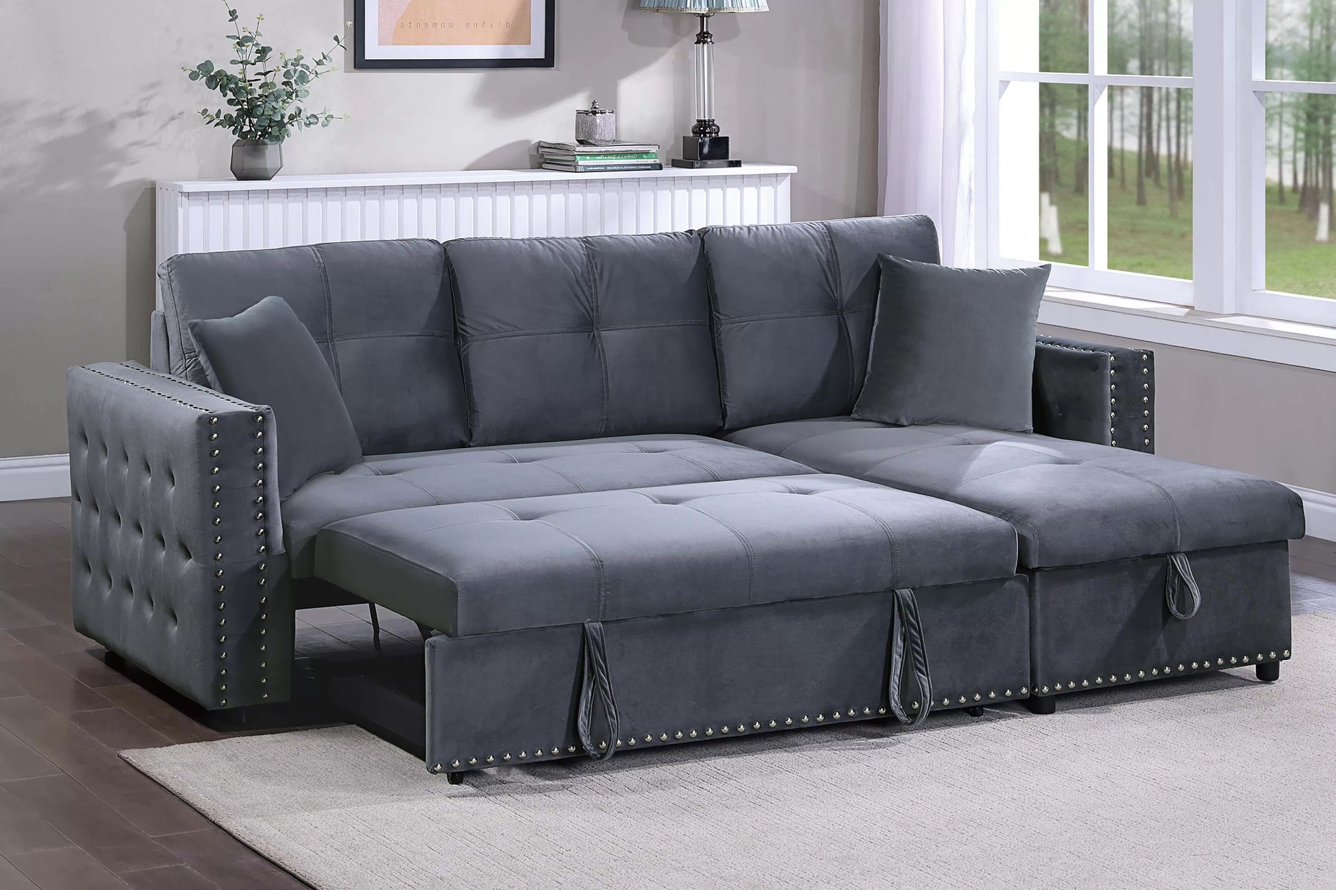 F8541 Smoke Convertible Sectional — view 2