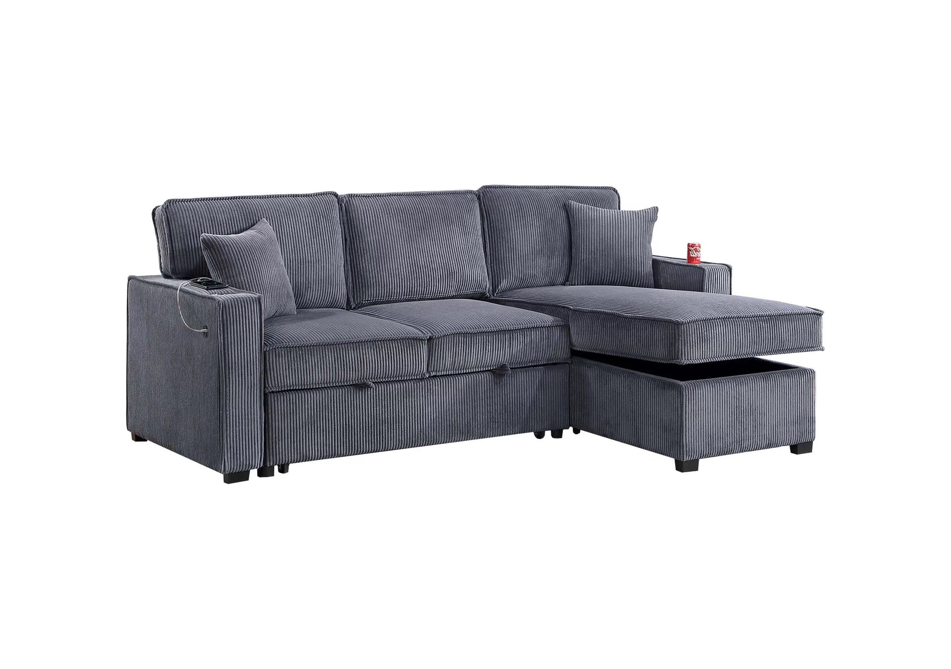 F8543 Dark Gray Convertible Sectional — view 3