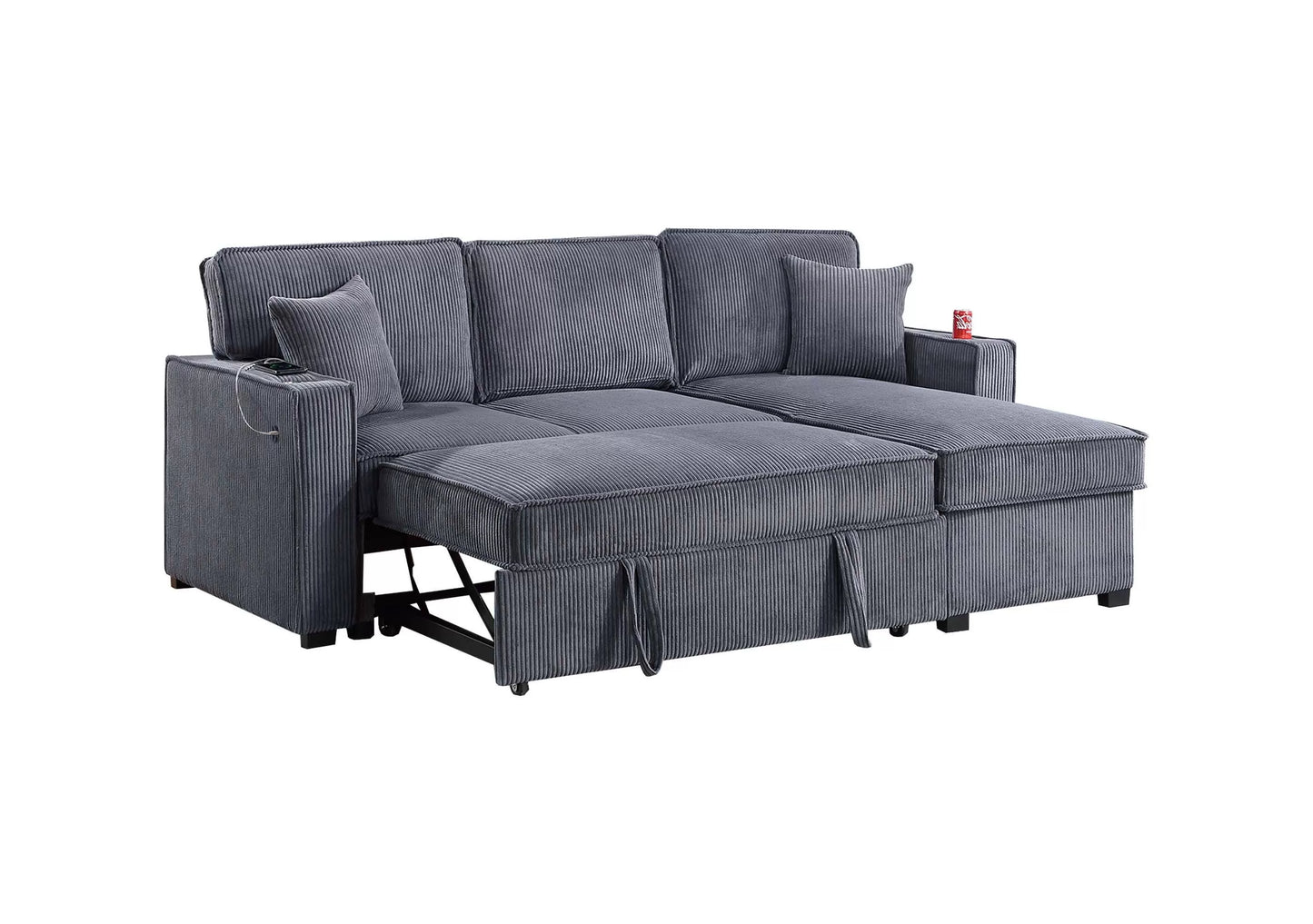 F8543 Dark Gray Convertible Sectional — view 4