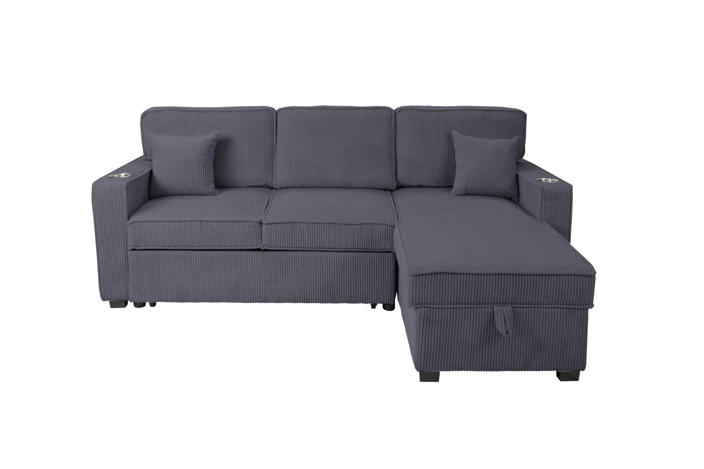 F8543 Dark Gray Convertible Sectional — view 5