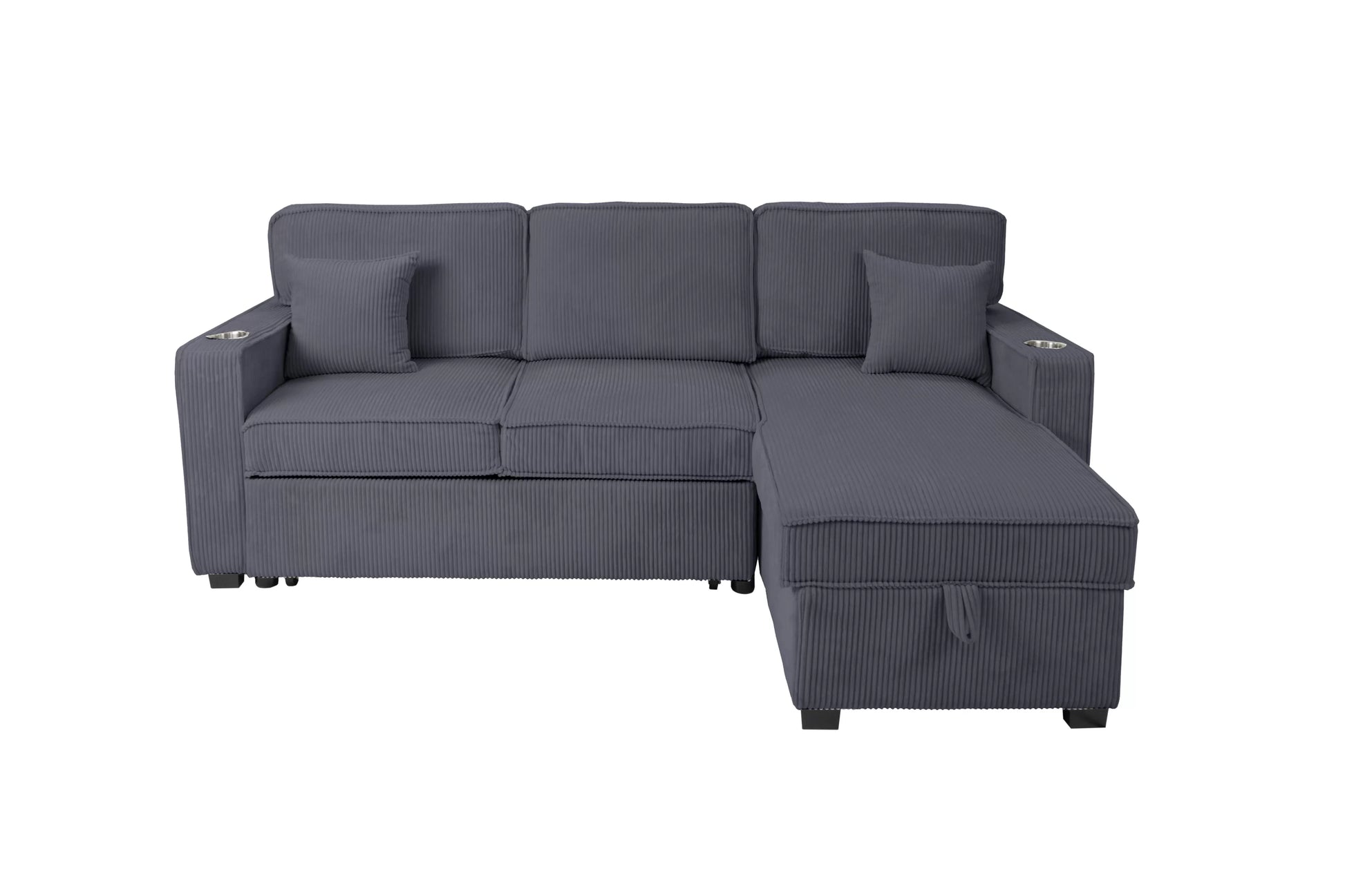 F8543 Dark Gray Convertible Sectional — view 5