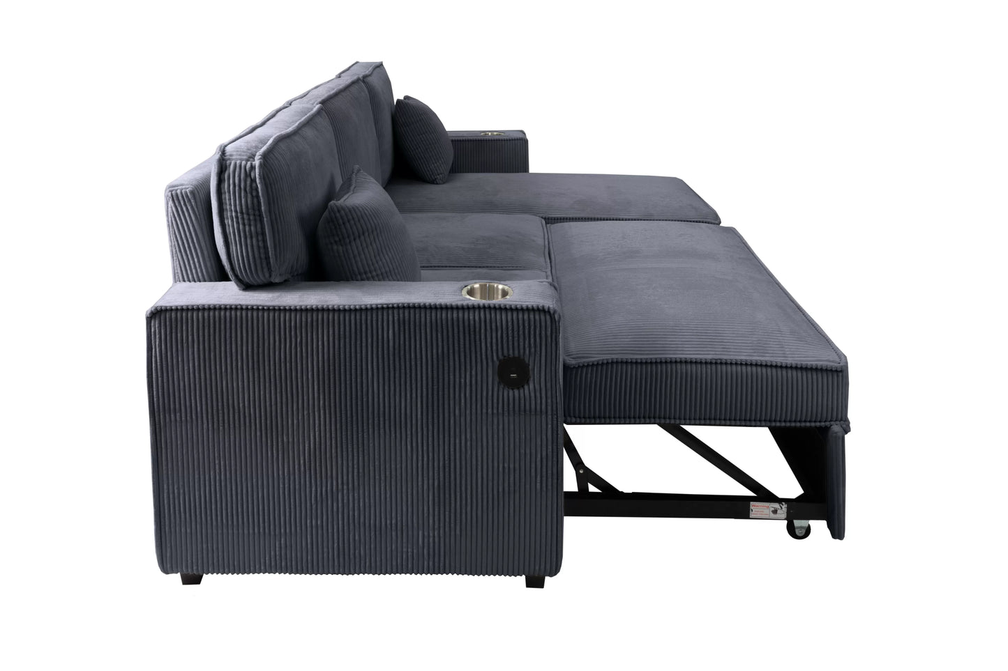 F8543 Dark Gray Convertible Sectional — view 6