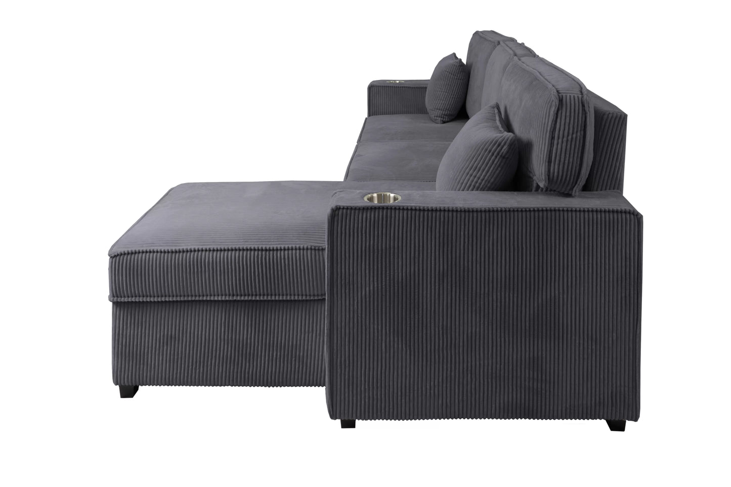 F8543 Dark Gray Convertible Sectional — view 7