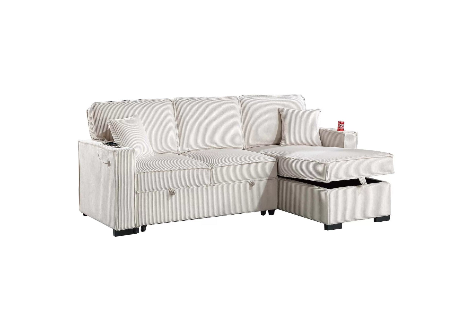 F8544 Beige Convertible Sectional — view 3