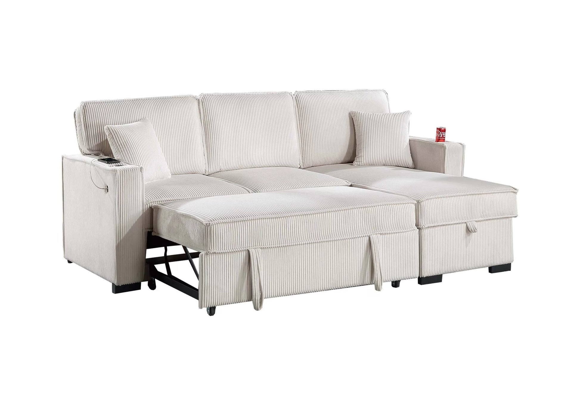 F8544 Beige Convertible Sectional — view 4