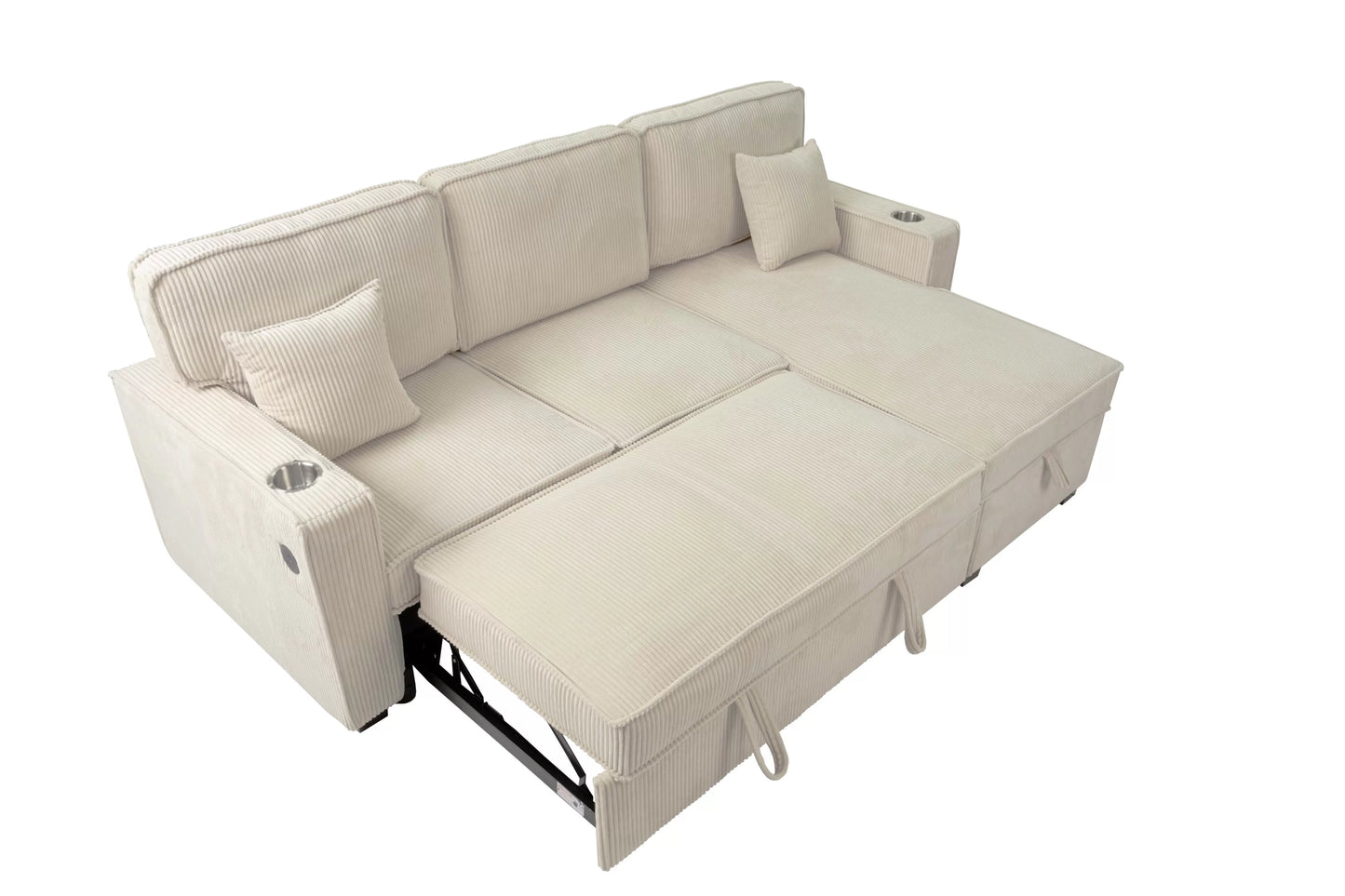 F8544 Beige Convertible Sectional — view 7