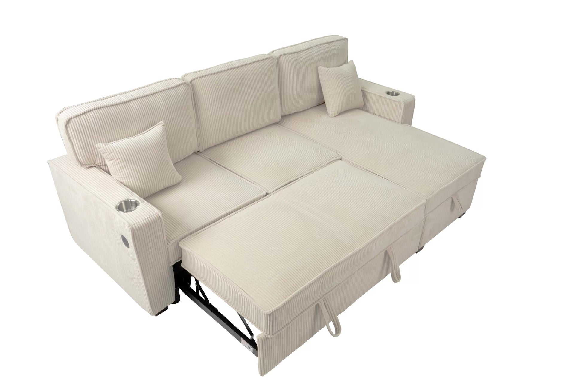 F8544 Beige Convertible Sectional — view 7