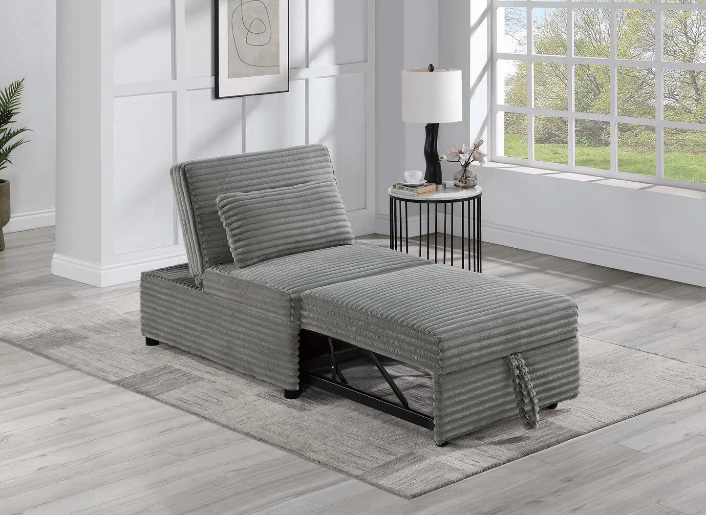 F8545 Smoke Convertible Sofa — view 2