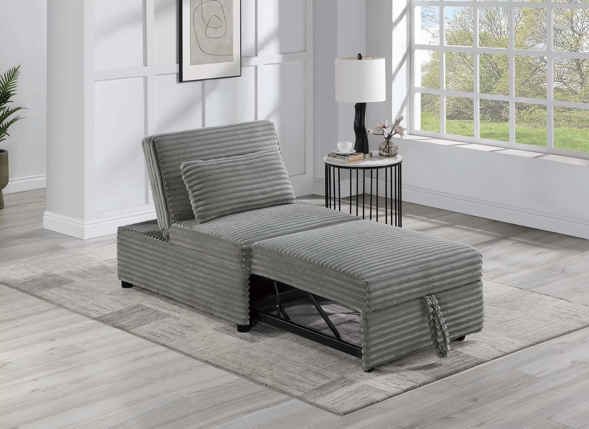 F8545 Smoke Convertible Sofa — view 2