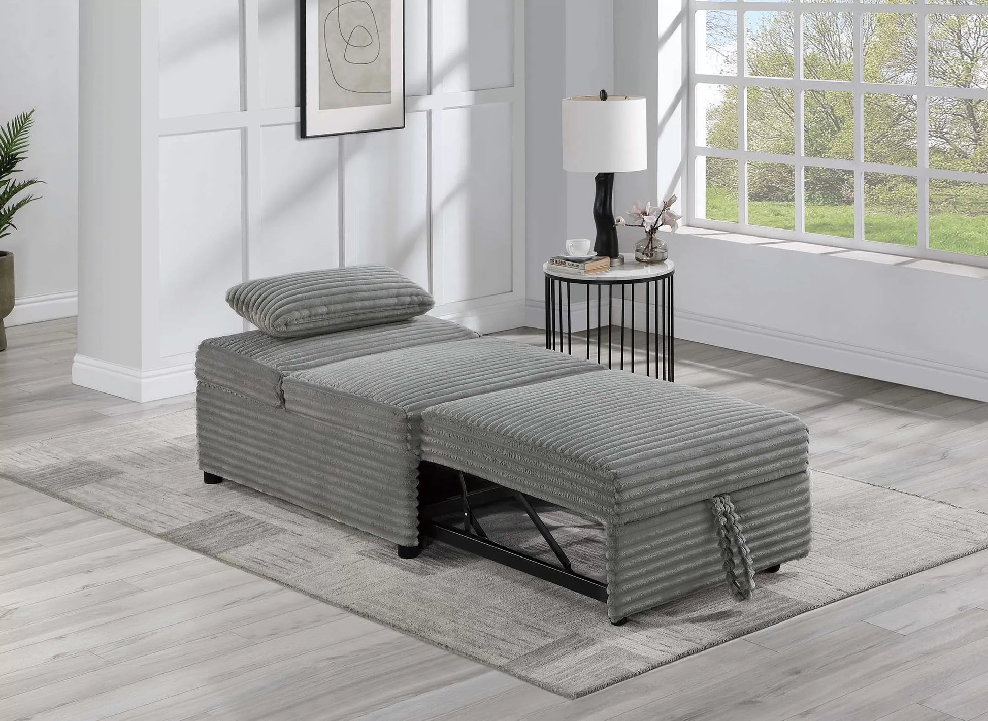 F8545 Smoke Convertible Sofa — view 3