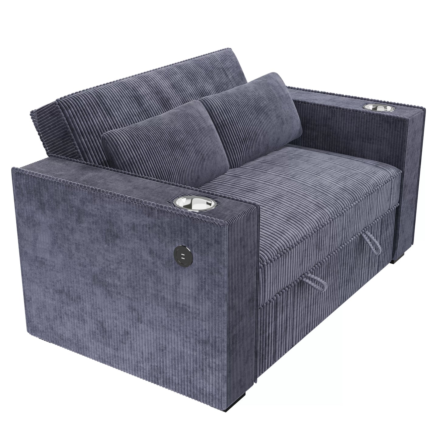 F8547 Dark Gray Convertible Sofa — view 5