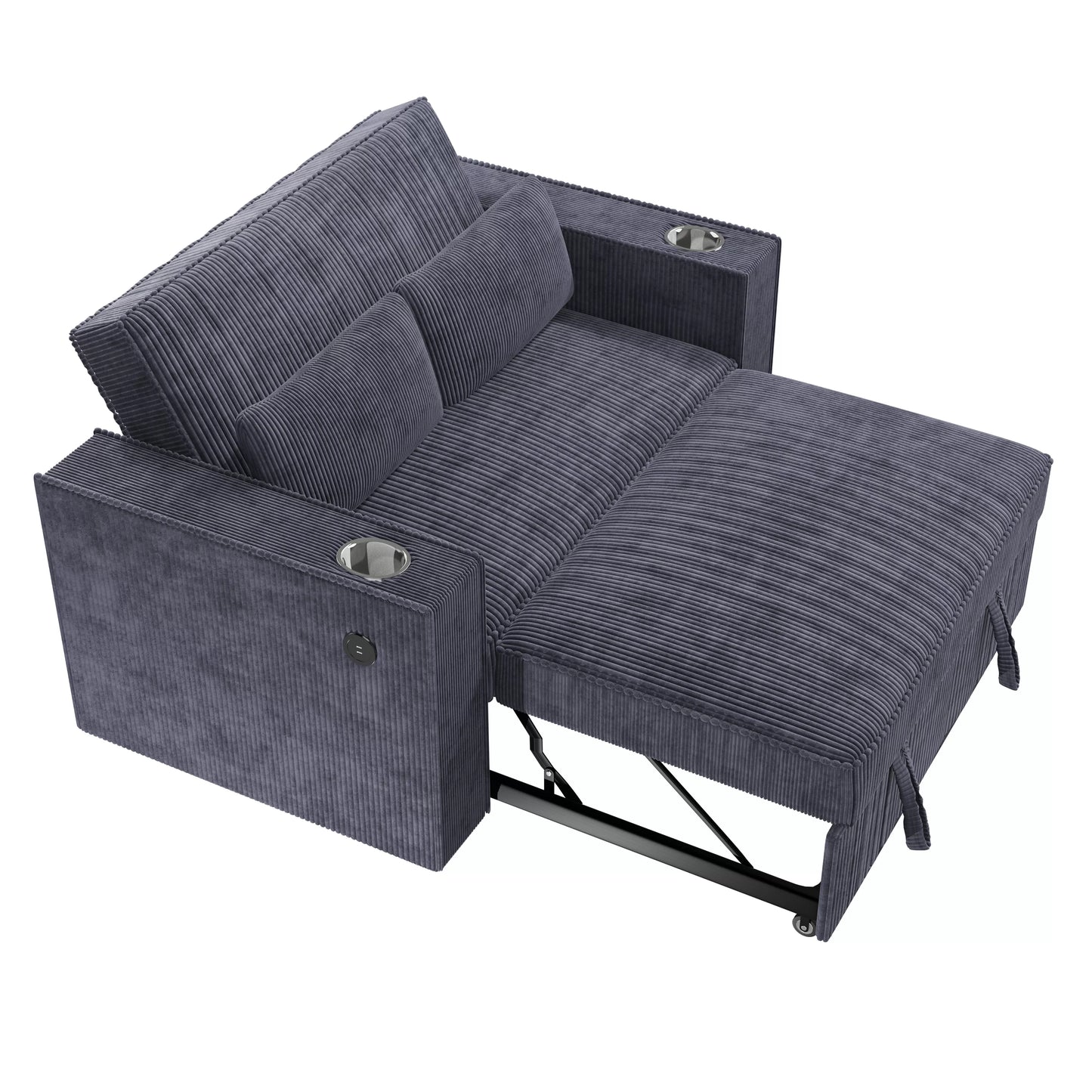 F8547 Dark Gray Convertible Sofa — view 6