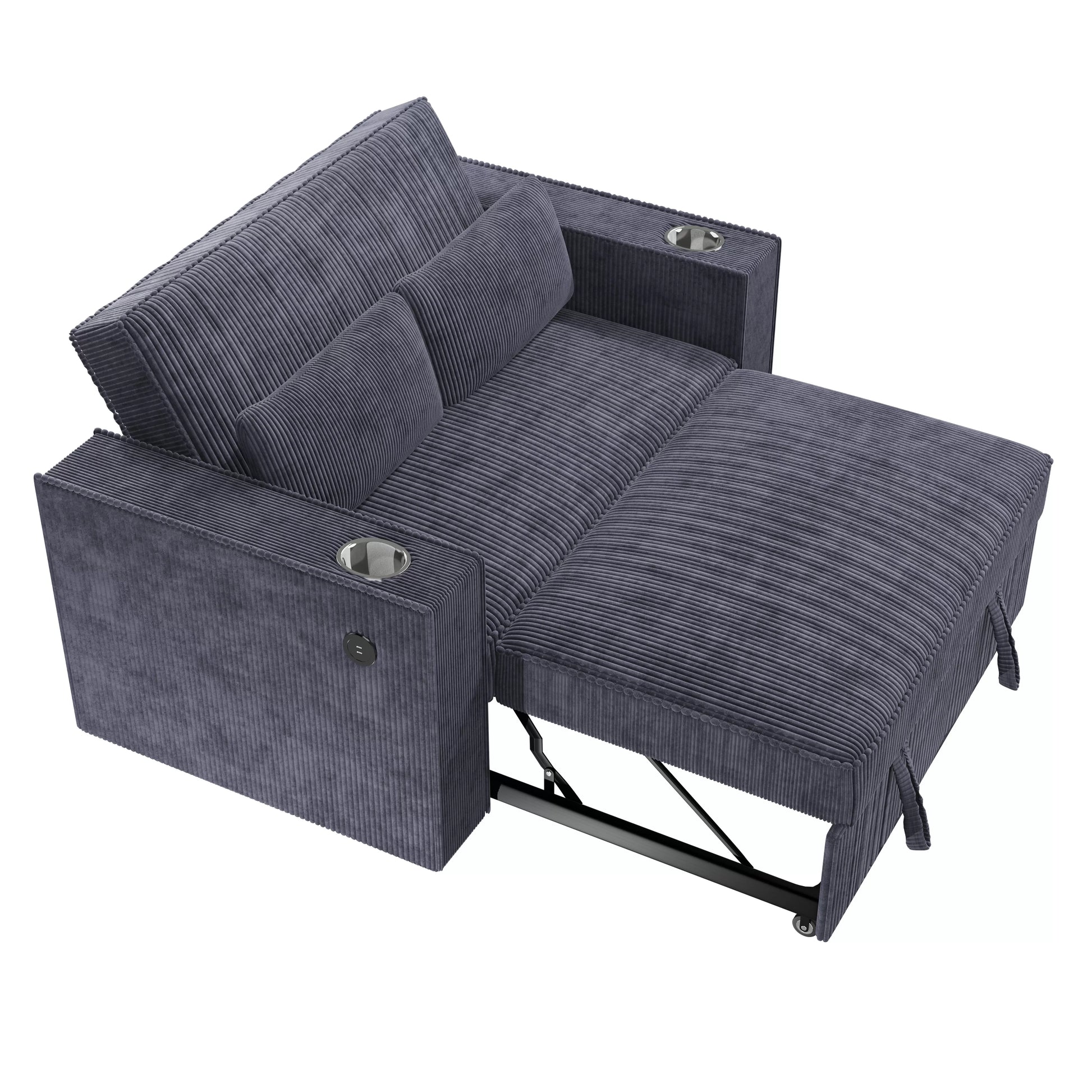 F8547 Dark Gray Convertible Sofa — view 6