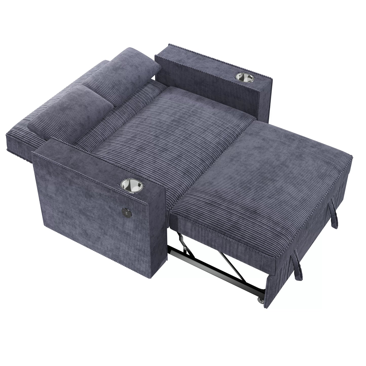 F8547 Dark Gray Convertible Sofa — view 7