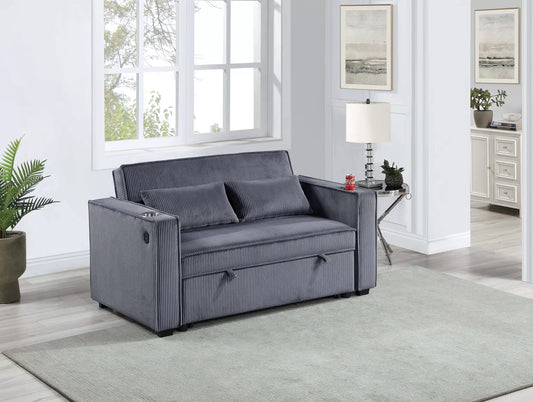 F8547 Dark Gray Convertible Sofa — main view