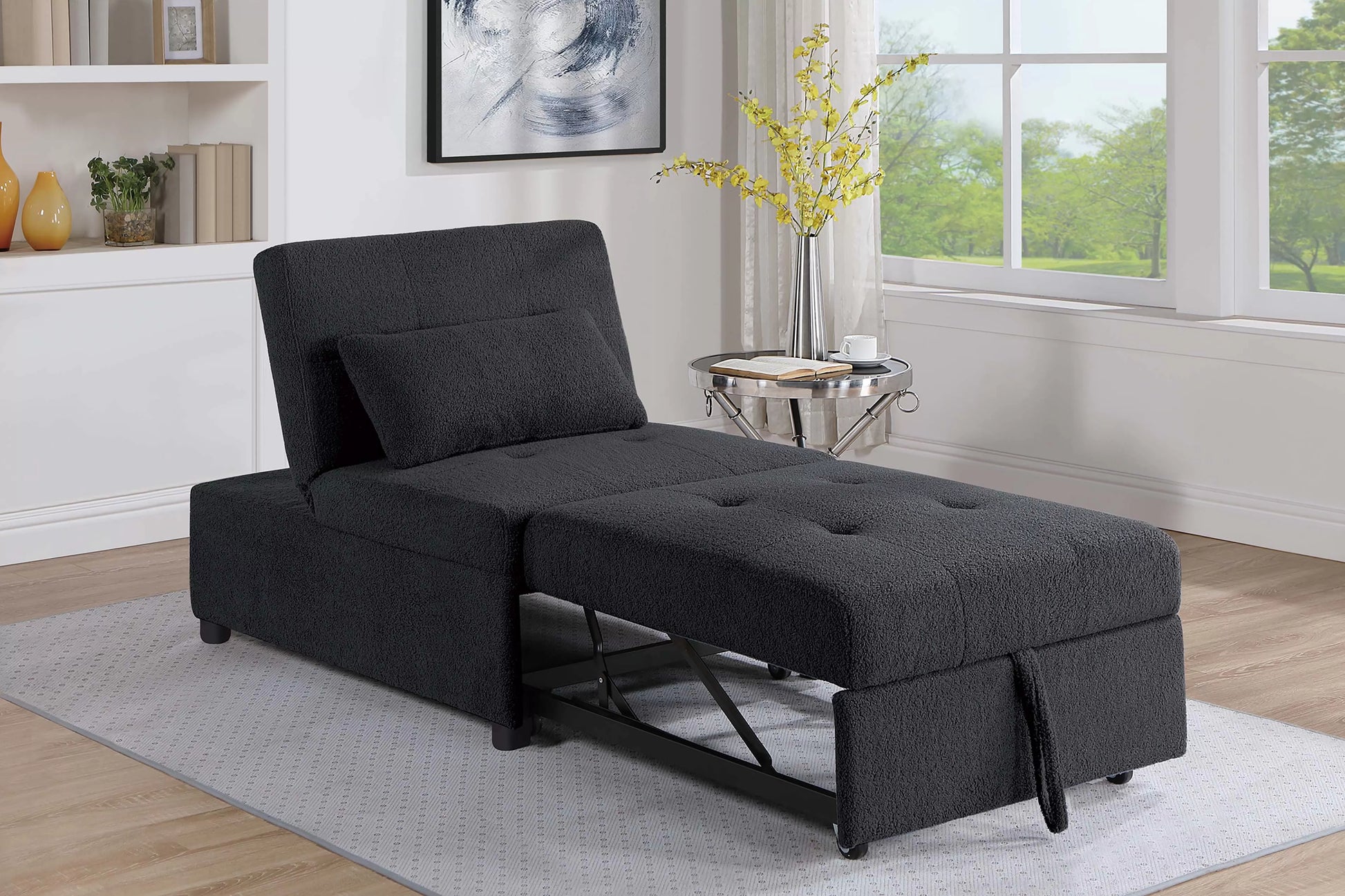 F8549 Black Convertible Sofa — view 2