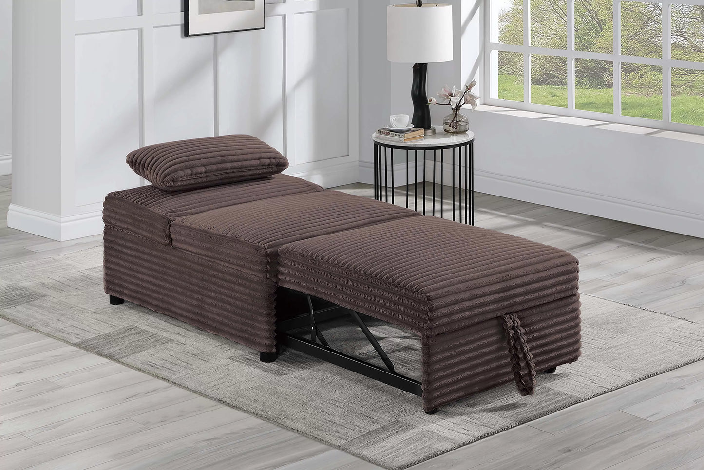 F8550 Chocolate Convertible Sofa — view 3
