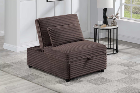F8550 Chocolate Convertible Sofa — main view