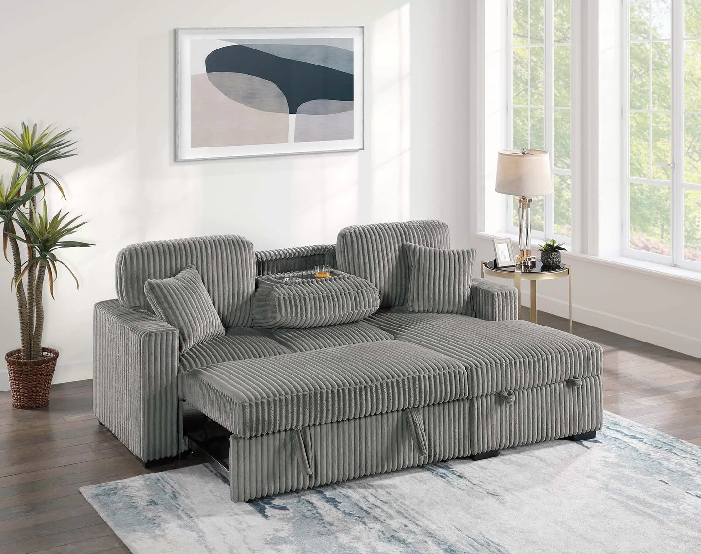 F8551 Smoke 2-Piece Convertible Sectional — view 2