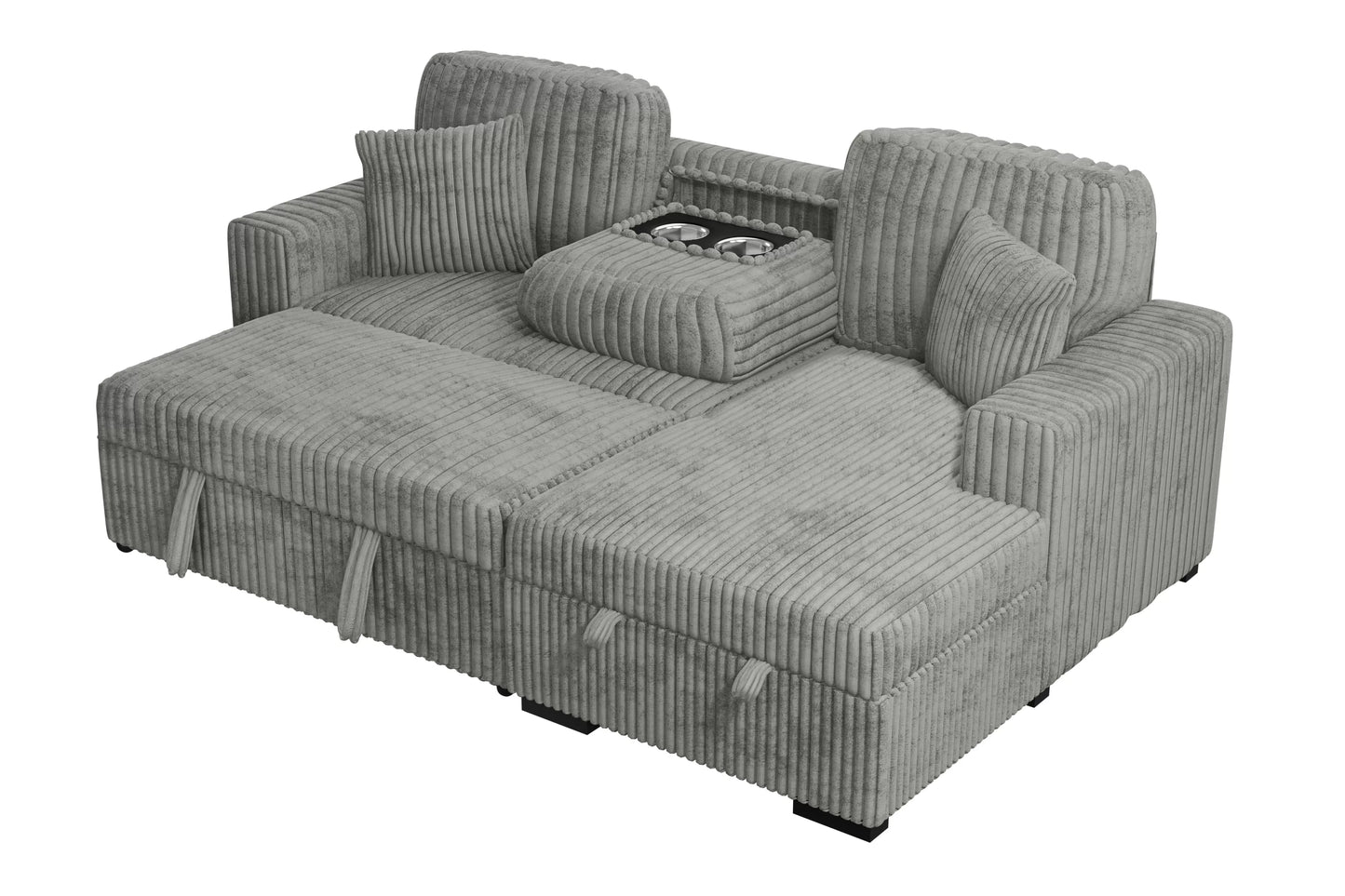 F8551 Smoke 2-Piece Convertible Sectional — view 5