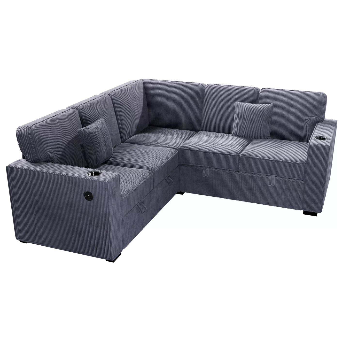 F8555 Dark Gray 3-Piece Convertible Sectional — view 3