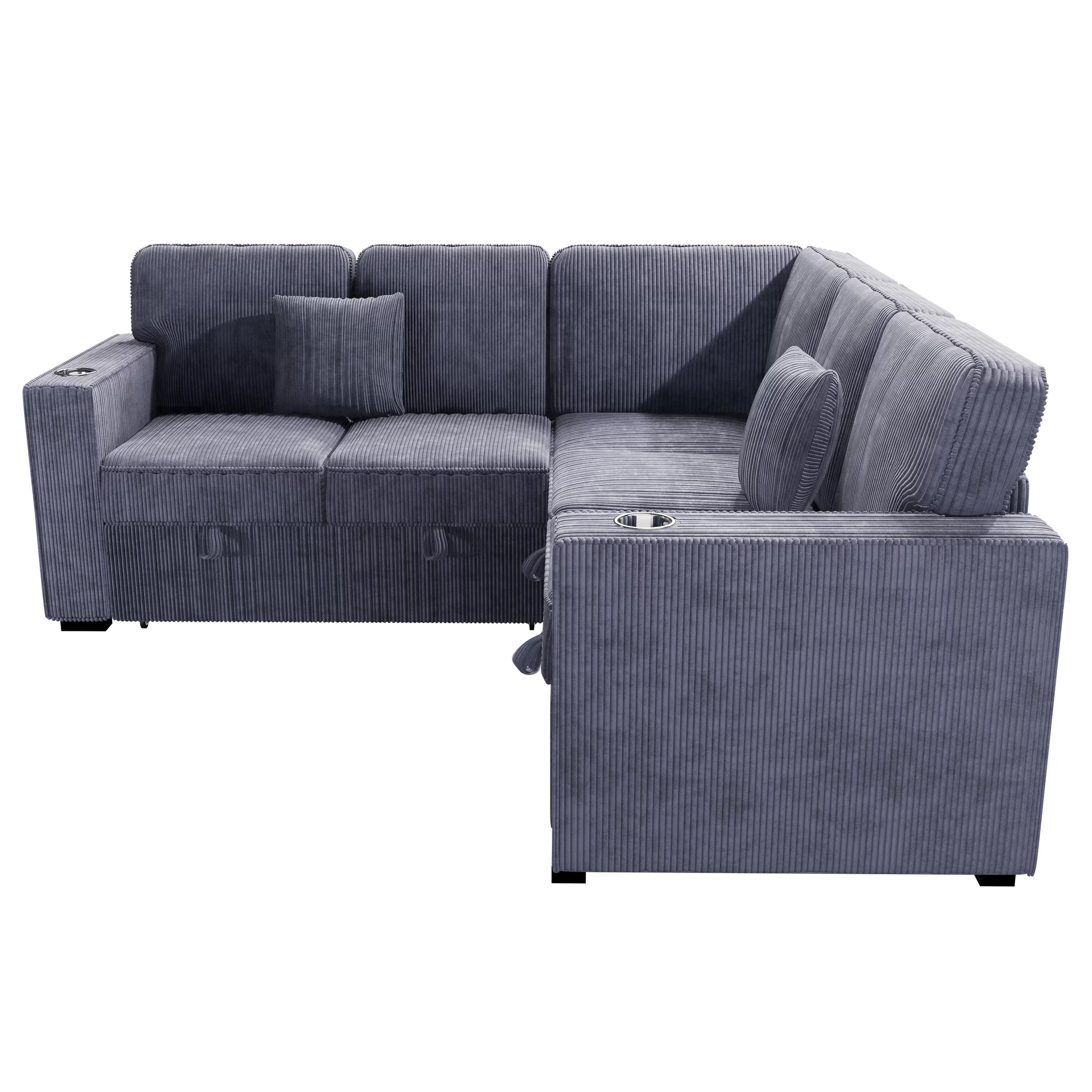 F8555 Dark Gray 3-Piece Convertible Sectional — view 4