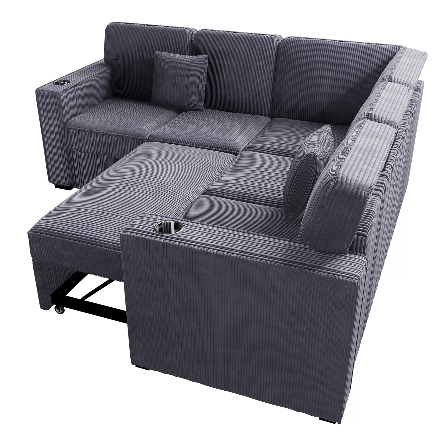 F8555 Dark Gray 3-Piece Convertible Sectional — view 5