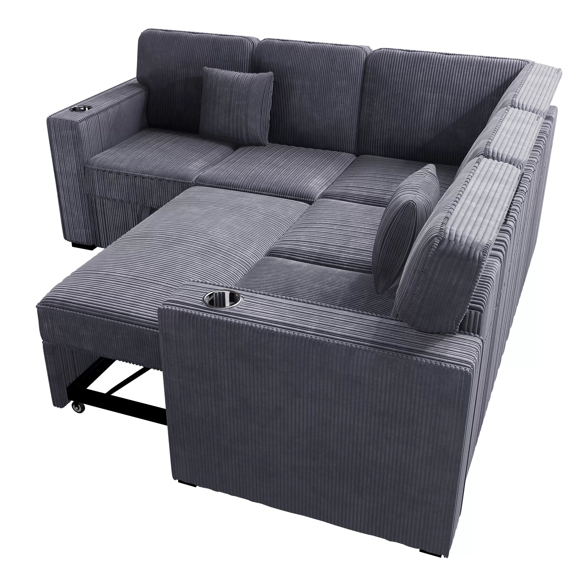 F8555 Dark Gray 3-Piece Convertible Sectional — view 5