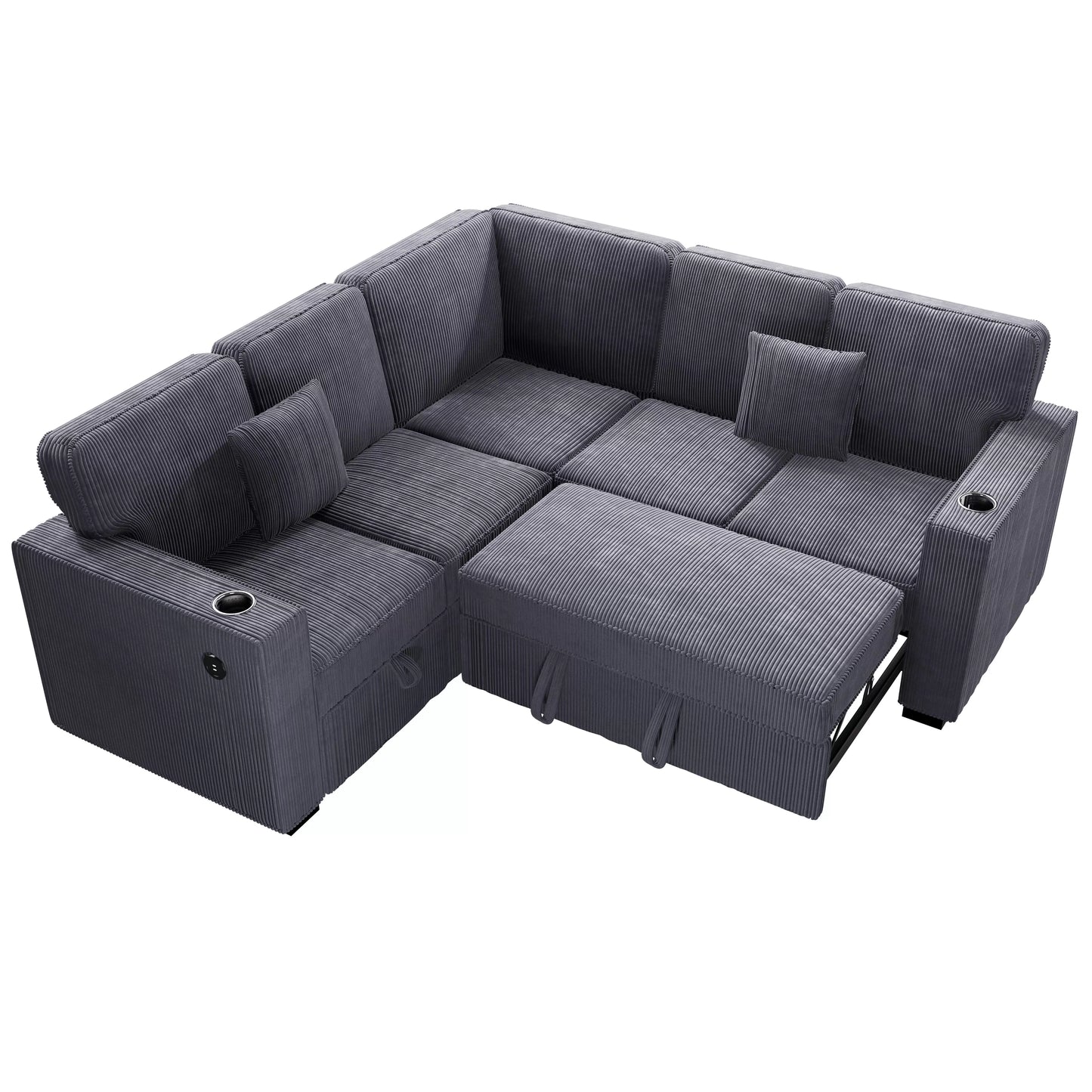 F8555 Dark Gray 3-Piece Convertible Sectional — view 6