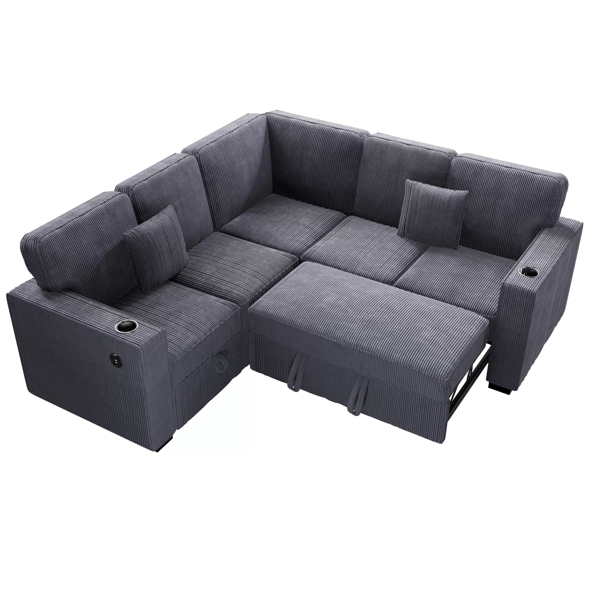 F8555 Dark Gray 3-Piece Convertible Sectional — view 6