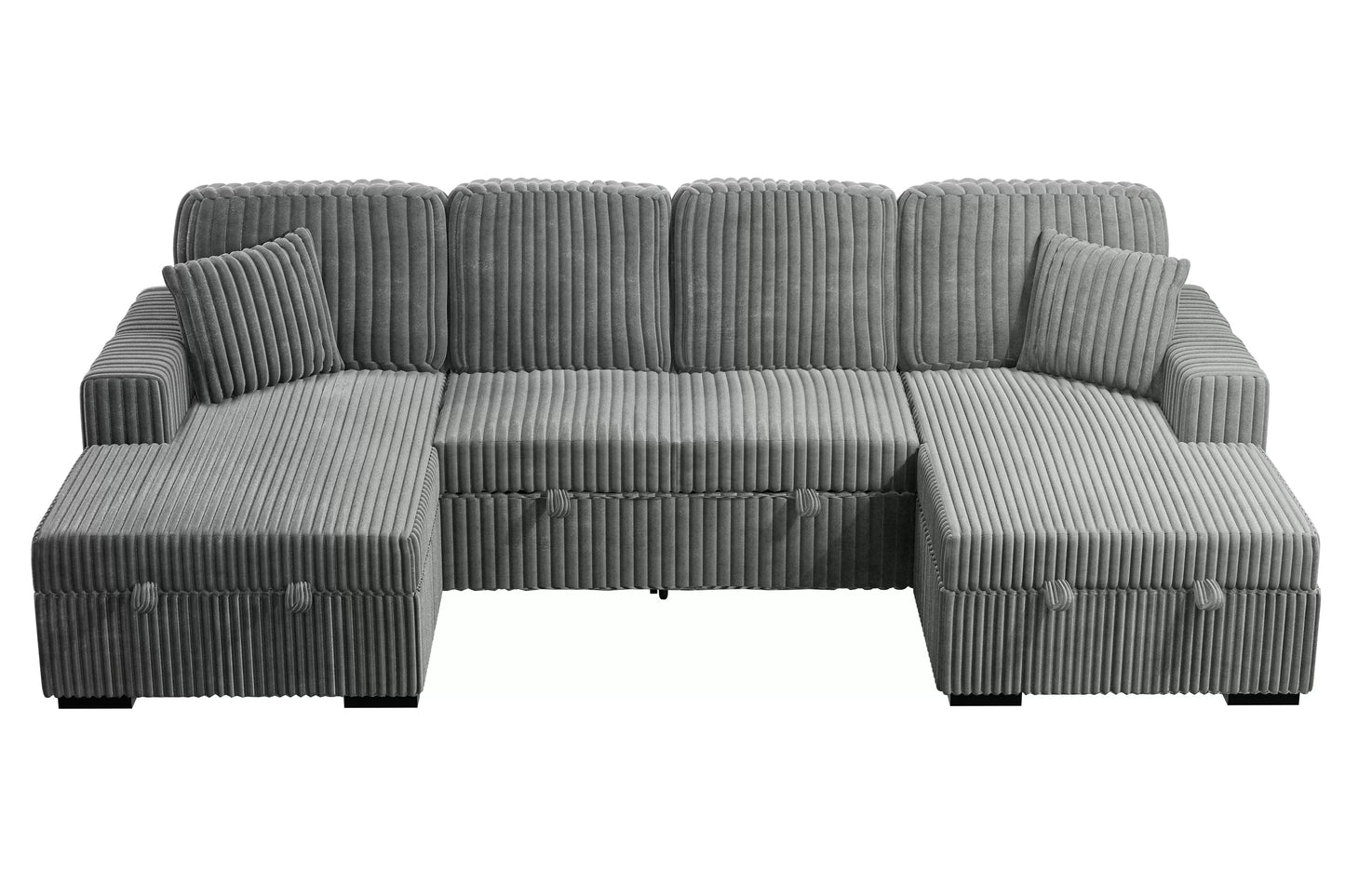 F8557 Smoke 3-Piece Convertible Sectional — view 3