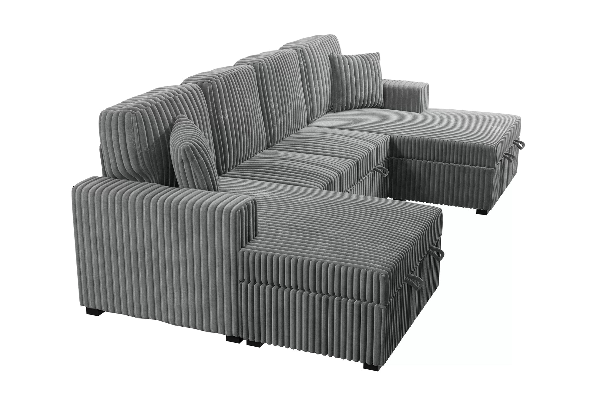 F8557 Smoke 3-Piece Convertible Sectional — view 4