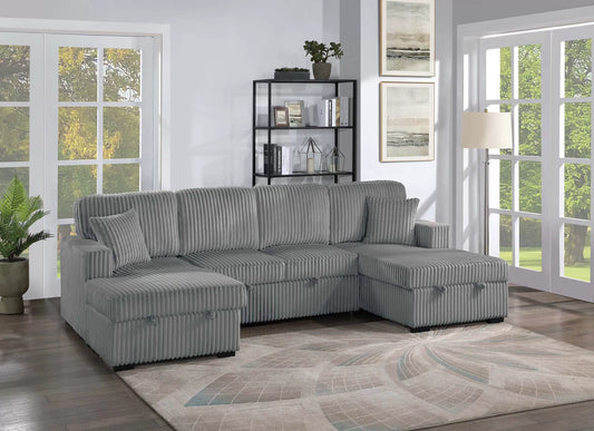 F8557 Smoke 3-Piece Convertible Sectional — main view