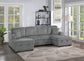 F8557 Smoke 3-Piece Convertible Sectional — main view