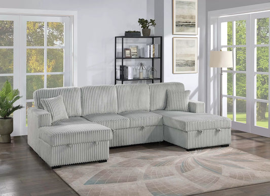 F8558 Ash 3-Piece Convertible Sectional — main view
