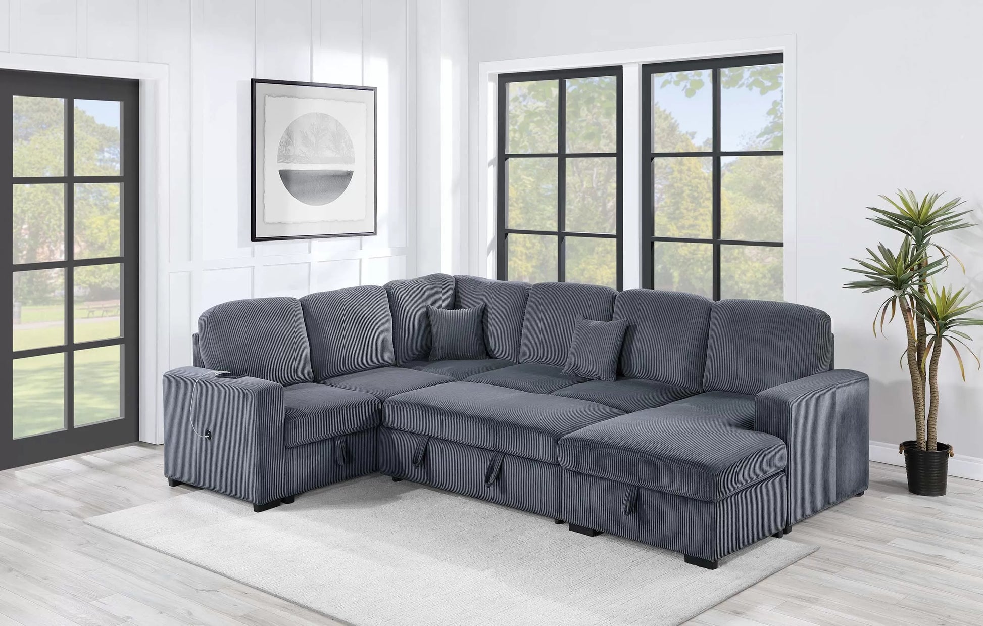 F8559 Dark Gray 4-Piece Convertible Sectional — view 2
