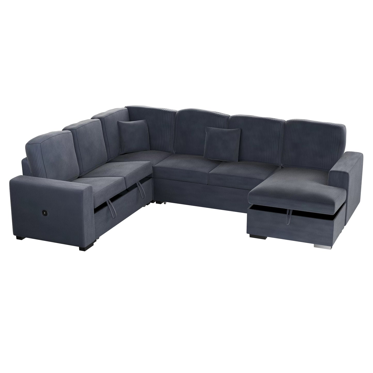F8559 Dark Gray 4-Piece Convertible Sectional — view 4