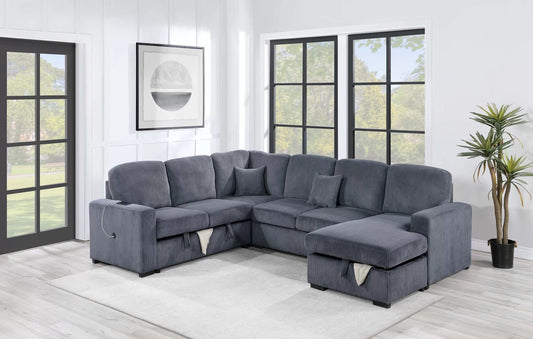 F8559 Dark Gray 4-Piece Convertible Sectional — main view