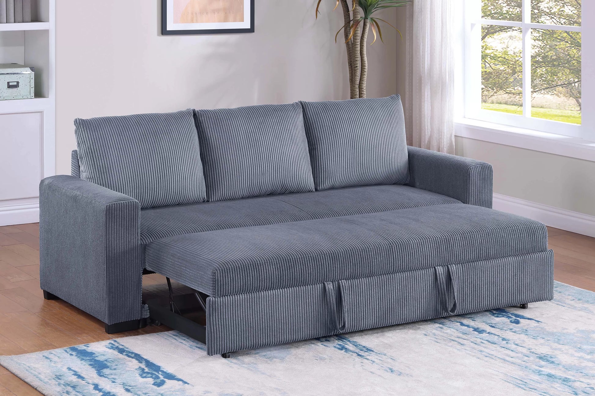F8564 Dark Gray Convertible Sofa — view 2